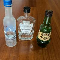 3 Bottiglie mignon grappa/vodka/montenegro-vuote