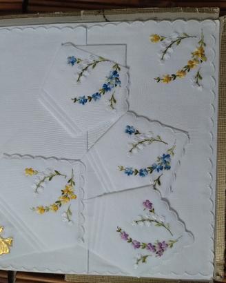 Confezione vintage 5 Fazzoletti cotone rica