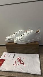 Scarpe Uomo Pelle Bianca Borchie Suola Rossa