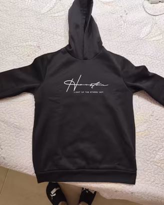 Felpa nera con cappuccio "Houston - Light up the s