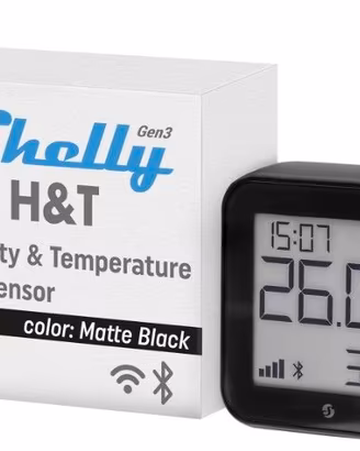 Gen3 Nero, Sensore Smart Wi-Fi di Temperatura e Um