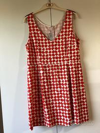 Vestito bianco a pois rossi 100% cotone