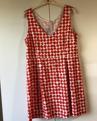 Vestito bianco a pois rossi 100% cotone