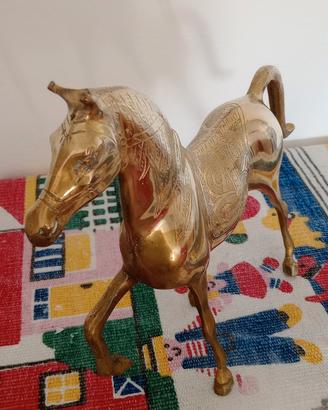 Statuetta cavallo in ottone 