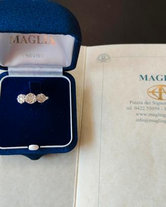 Anello Trilogy Oro Bianco e Diamanti con garanzia