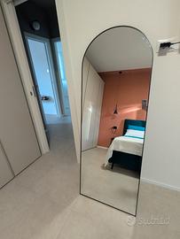 Specchio cornice nera 165x60