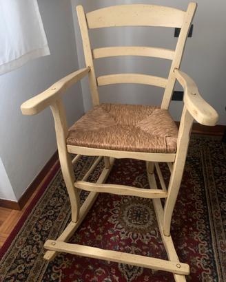 Sedia a dondolo stile shabby Chic in legno color b