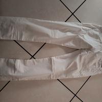 pantaloni take two bianco skinny vita bassa