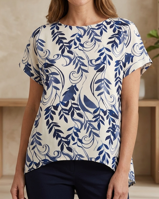 Blusa leggera motivi botanici Stile Boho Tg Unica