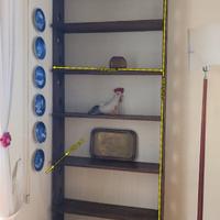 libreria in legno, 6 ripiani