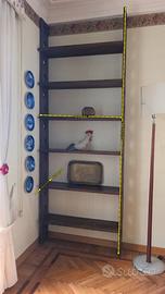 libreria in legno, 6 ripiani