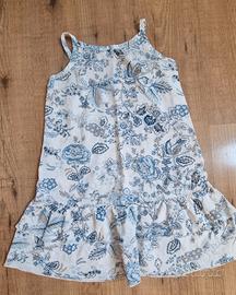 Vestito estivo fiori spalline cotone Benetton tg 4