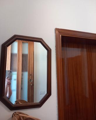 Specchio antiquariato cornice di legno 48cm x 68 c