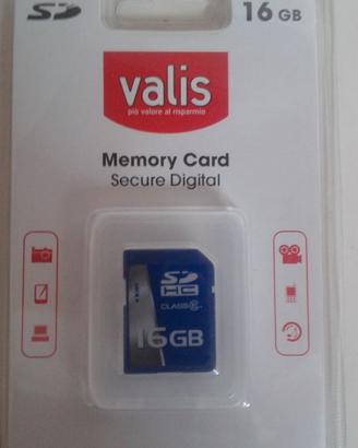 VALIS SCHEDA SD MEMORY CARD 16 GB NUOVA