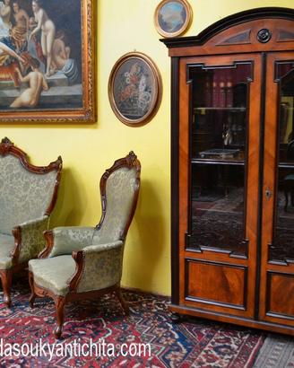 Libreria a due ante del XX secolo stile Carlo X