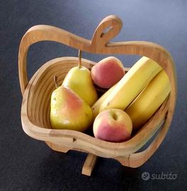 Portafrutta pieghevole in legno