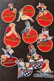 Busta con 10 adesivi in stile vintage tipo Moto Gu