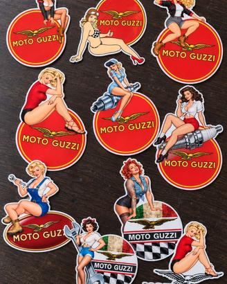 Busta con 10 adesivi in stile vintage tipo Moto Gu
