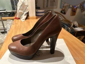 Scarpe tacco / plateau vera pelle