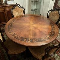 Tavolo e sei sedie Barocco per sala da pranzo