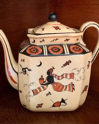 Caffettiera Art Déco ceramica decorata 1930/'40