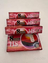 Lotto 4 cassette TDK 8 mm HS 90 - nuove sigillate