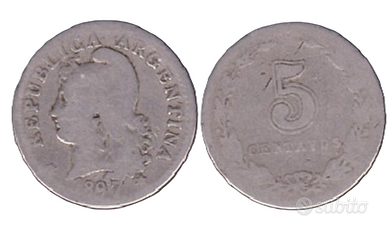 MONETA 5 CENTAVOS ARGENTINA 1907 - COD C1