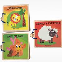 Set di 3 libri in legno
