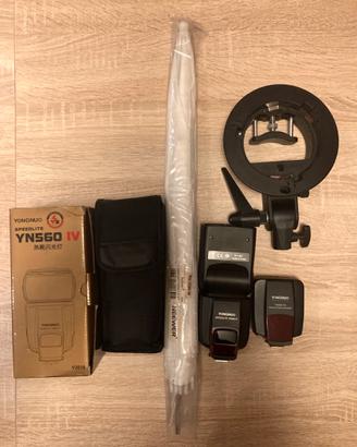 Flash YongNuo YN560+ trigger + accessori Neewer