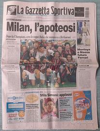 Giornale Milan Vittoria Coppa Italia 2003 vs Roma