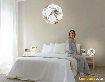 LAMPADARIO DESIGN diam. 33 + 2 LAMPADE DA COMODINO