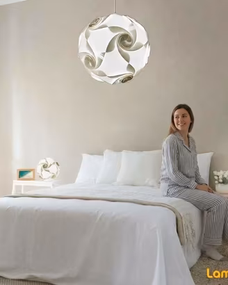 LAMPADARIO DESIGN diam. 33 + 2 LAMPADE DA COMODINO