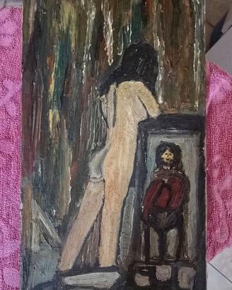 Quadro donna nuda firmato in tela