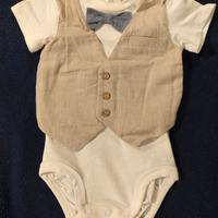 Body con gilet e fiocchetto elegante