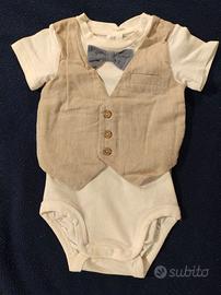 Body con gilet e fiocchetto elegante