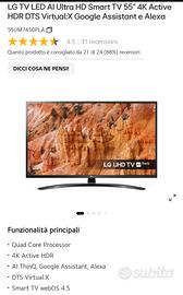 smart TV 55 pollici LG UHD 4K 