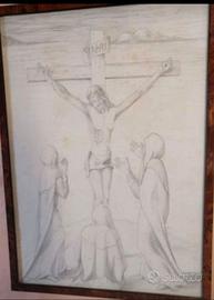 Vecchio quadro: disegno a matita firmato