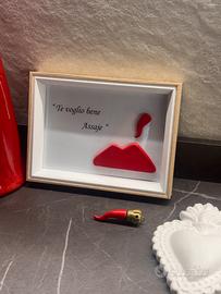 Quadretto Vesuvio cornicello napoletano frase “ Te