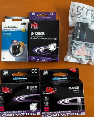5 Cartucce Brother LC1280- 1 Origin. + 4 compatib.