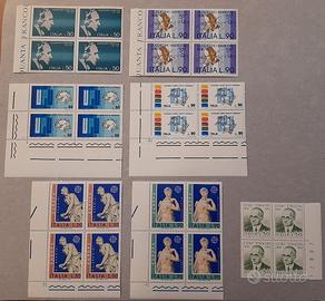 francobolli in quartine d'angolo o bordo foglio