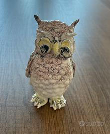 Gufo in ceramica bianco