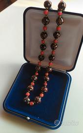 collana vintage in perle di vetro di Murano fiorat