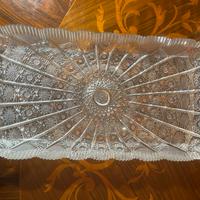 Vassoio rettangolare in cristallo di Boemia