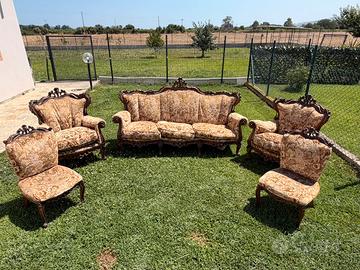 Set soggiorno Vintage in Legno Integliato