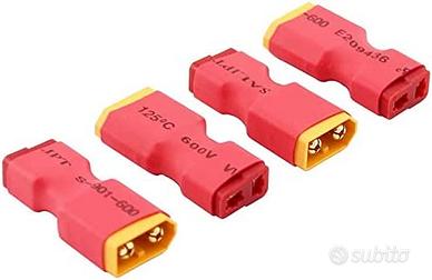 4 Adattatori XT60 Maschio T-Plug Femmina LiPo RC