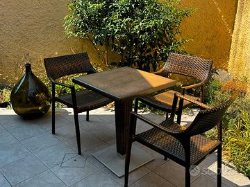 Set da giardino/terrazzo: Tavolo bistrot + 3 sedie