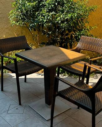 Set da giardino/terrazzo: Tavolo bistrot + 3 sedie