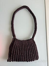 Borsa all’uncinetto – Red Wine (filato fettuccia)