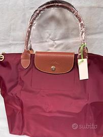 Borsa Longchamp bordeaux rosso grande
