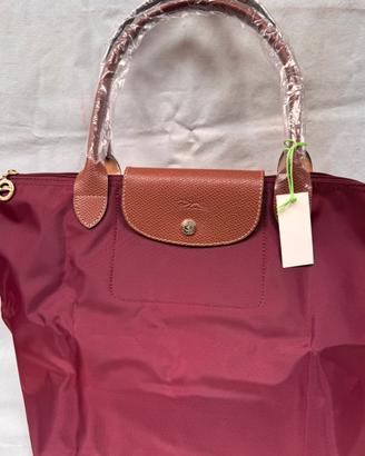 Borsa Longchamp bordeaux rosso grande